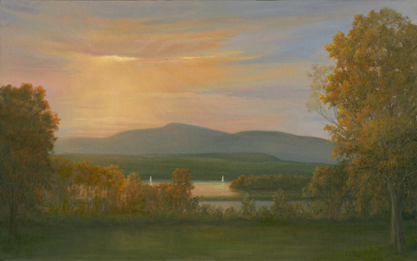 Sunset over the Hudson from Bard College by Tarryl Gabel