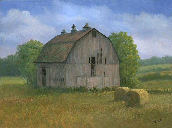 North Country Barn and Bales by Tarryl Gabel