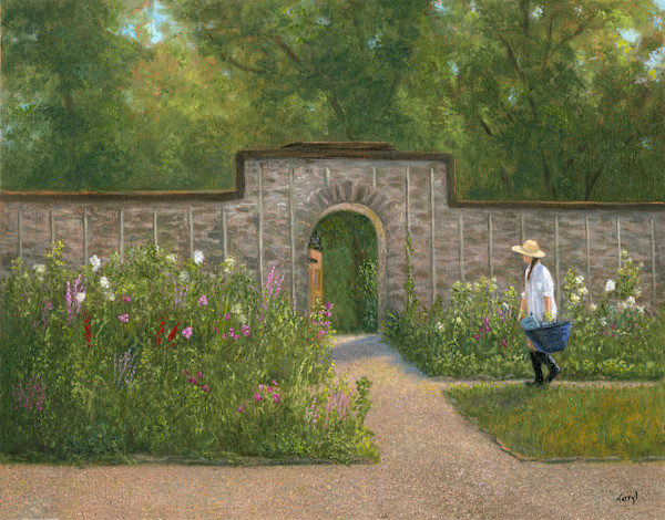 Tending the Garden, Beatrix  Farrand Garden- FDR Home by Tarryl Gabel, Image 1.