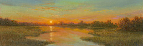 Sun setting over Autumn Marsh by Tarryl Gabel