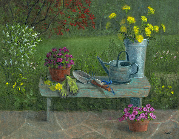 Garden Bench Still life by Tarryl Gabel