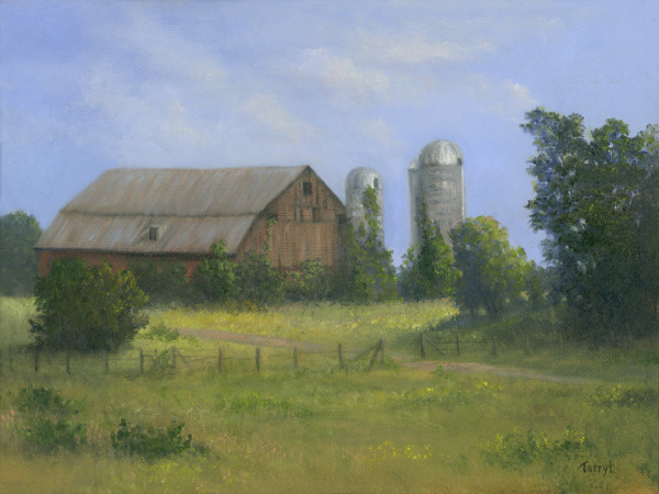 Ivy Covered Barn and Silos by Tarryl Gabel