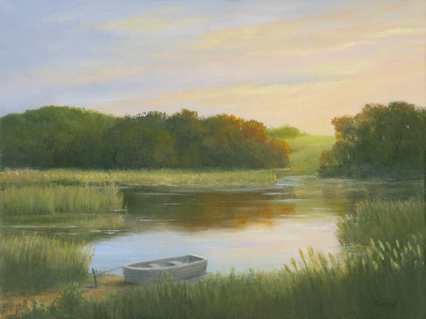 marsh with rowboat by Tarryl Gabel