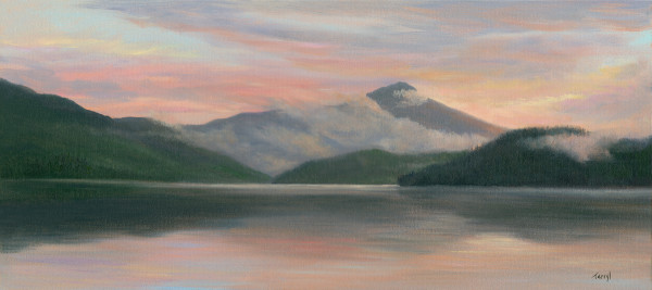 Misty Sunrise from Lake Placid Lodge by Tarryl Gabel