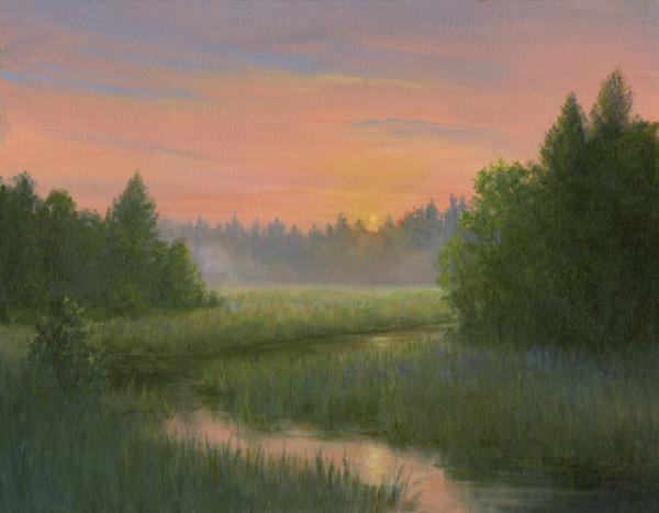 Pink Sunrise over the Marsh by Tarryl Gabel