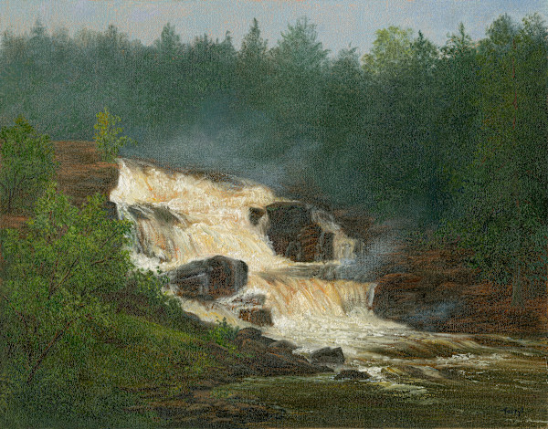 St. Regis Falls, rainy day by Tarryl Gabel