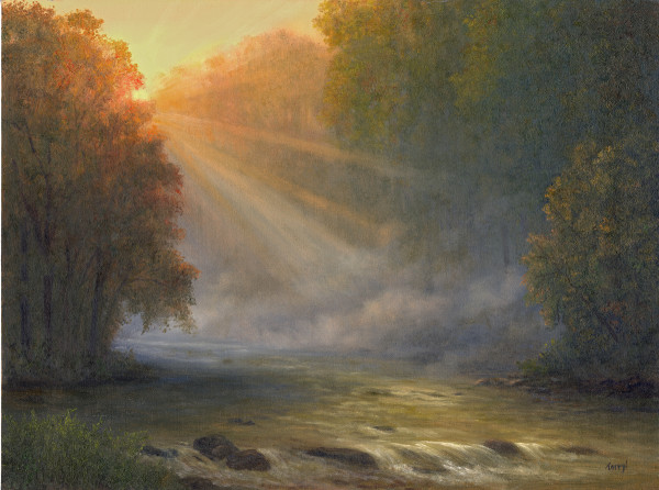 Sun breaking through the mist by Tarryl Gabel