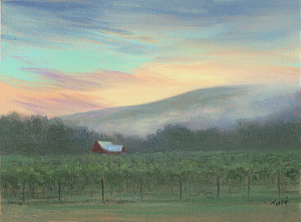 Sunrise over the Vineyard-Grovedale Winery by Tarryl Gabel