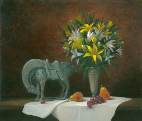 Tang horse with lilies by Tarryl Gabel
