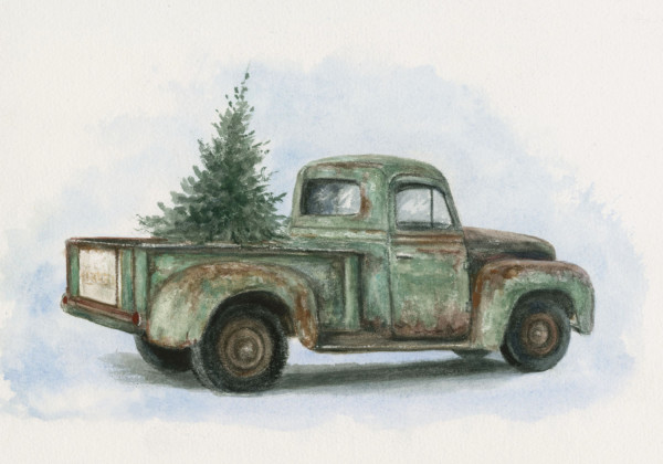 Old International Truck with tree by Tarryl Gabel