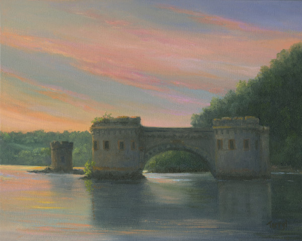 Sunset over Bannerman's Island Turrets by Tarryl Gabel