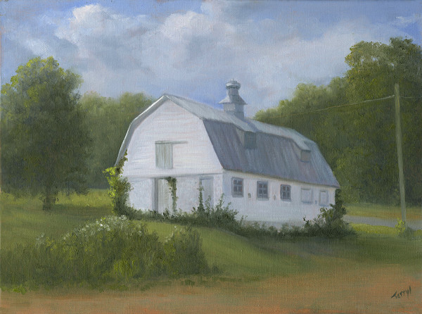 White Barn with Ivy by Tarryl Gabel