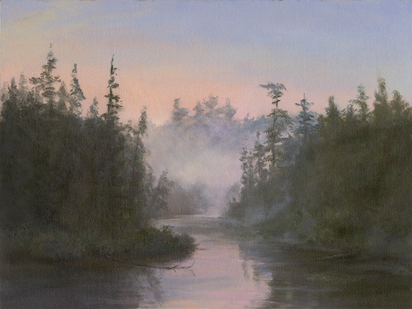 White Pine Road, morning mist by Tarryl Gabel