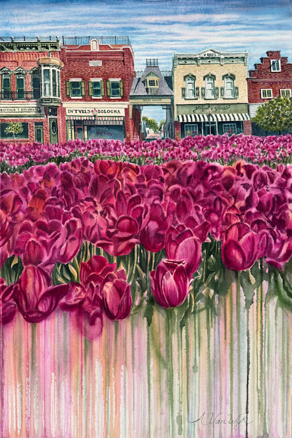 East Side of the Square in May by Andrea VanWyk, Image 1.