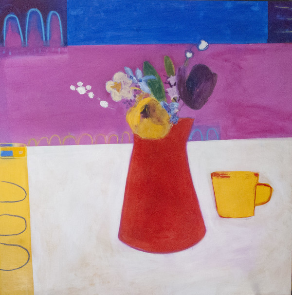 Tulips and Yellow mug by Lorna Watkins