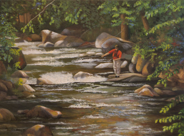 FLY FISHING ON TREMONT by Brenda Francis