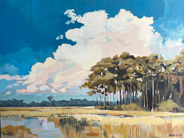Cypresses & Summer Clouds by Monica Dix