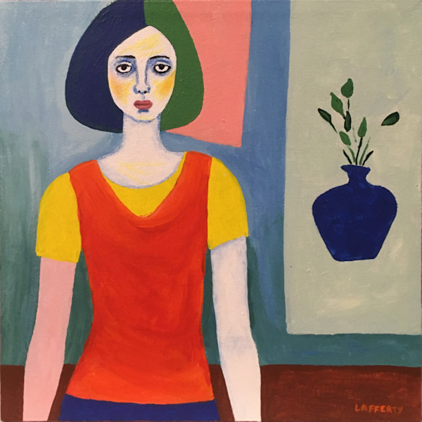 Girl With A Blue Vase by Sharon Lafferty, Image 1.