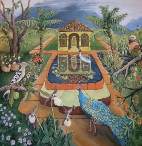 Garden of India mural. Created by artist Rick Citta, Wisconsin USA by Rick Citta