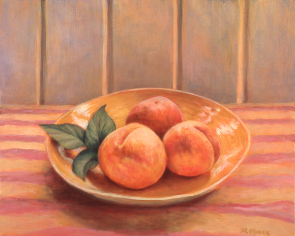 Peaches in Yellow Bowl by Janice L. Moore