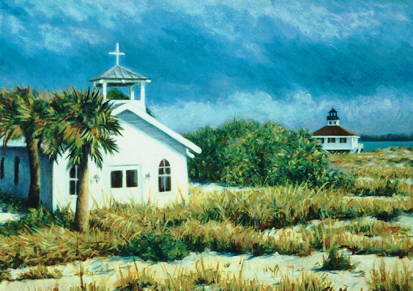 South End Church & Lighthouse by Janice L. Moore