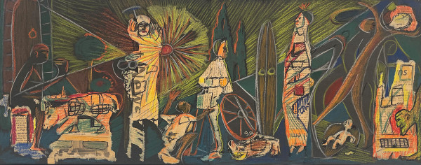 COLLAGE & MIXED MEDIA HONORABLE MENTION – The Timekeepers by Paul Farr, father of Will Farr