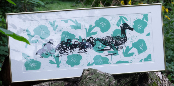 PRINTS & PRINTMAKING HONORABLE MENTION – Ducks on Parade by Bettina Senga