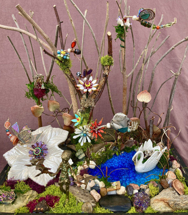 UPCYCLED & REPURPOSED WINNER – Enchanted Woodland: Honoring Possessions of Those Passed by Kathleen Drabik