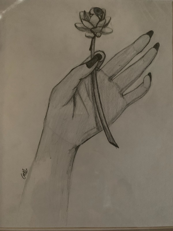 DRAWING & PASTEL HONORABLE MENTION – The Rose Gift by Caleah Vella, granddaughter of April Malis