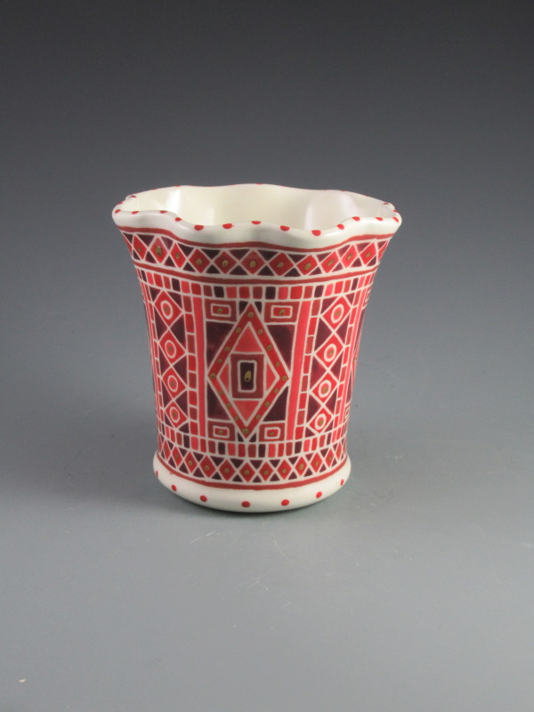 Red Pysanky Vase by Jackie Stasevich