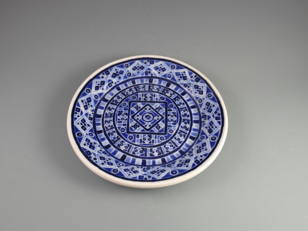 Blue Pysanky Plate by Jackie Stasevich