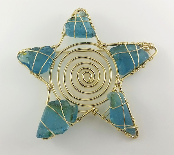 SS25 - Beach Glass Star Brooch by M. Lovingood