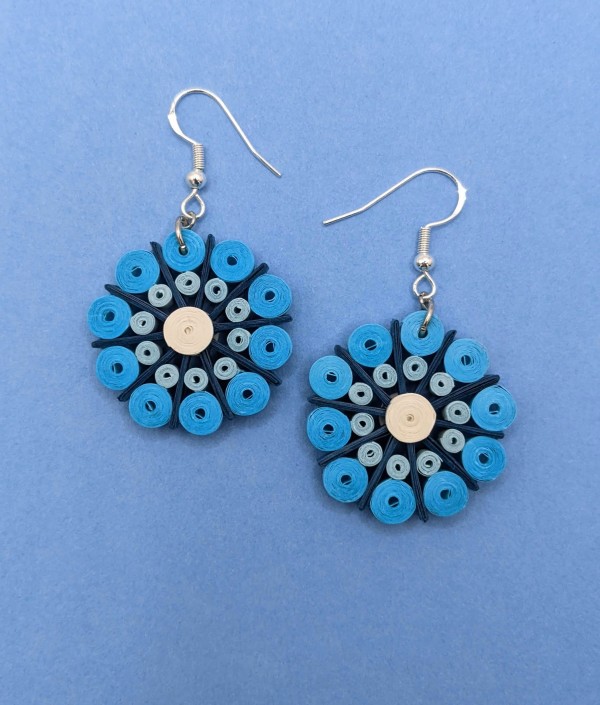 Blue Dots Earrings by Devi Palaniappan