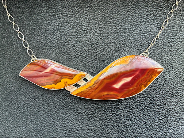 Convergence: Moroccan Seam Agate Necklace by Jane Cooper Hong, Image 3.