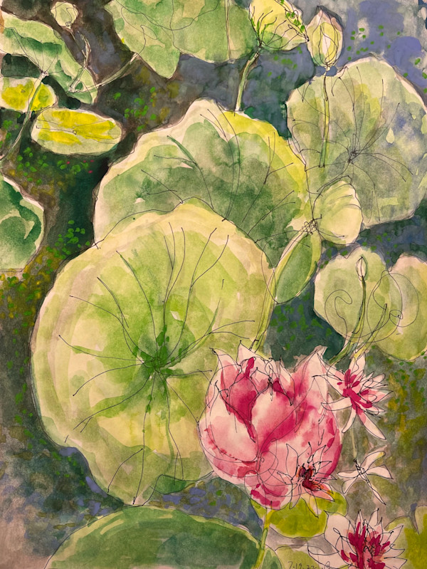 Botanica Gardens 6, Red Lotus by Denita Benyshek