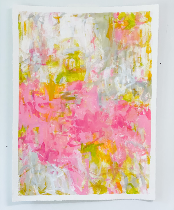 Pink & Green Abstract No. 1 by Elizabeth Bernheisel