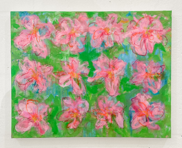 Splashy Pink Flowers by Elizabeth Bernheisel