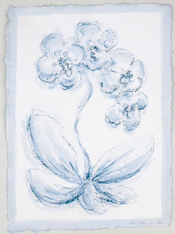 Blue Toile Orchid No. 2 by Elizabeth Bernheisel, Image 1.