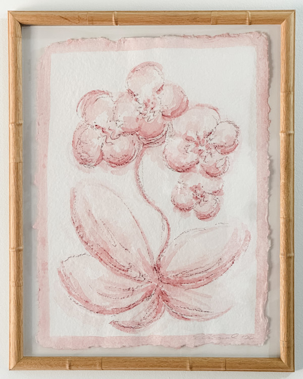 Pink Toile Orchid No. 2 Framed by Elizabeth Bernheisel, Image 1.