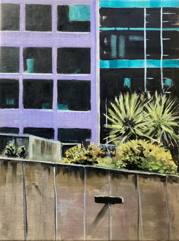 Purple tower and garden by Nicholas P Aplin