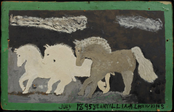 Three Horses (Green Frame) BST119-PMA GIFT by William Hawkins
