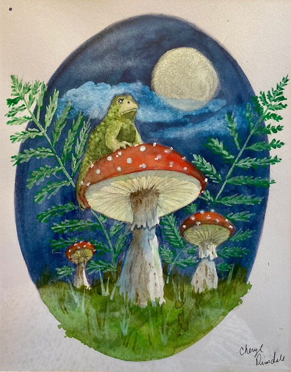 Toad on a Mushroom by Cheryl Dinsdale