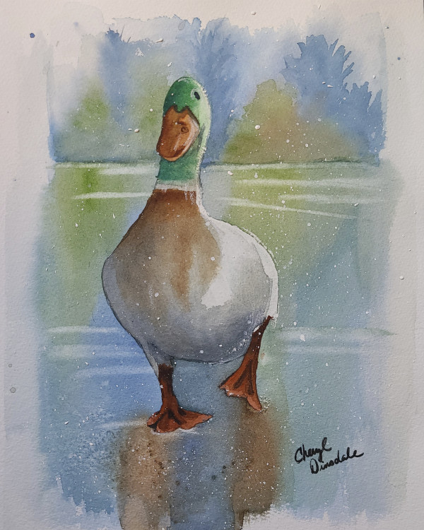 Duck on the Icy Pond by Cheryl Dinsdale