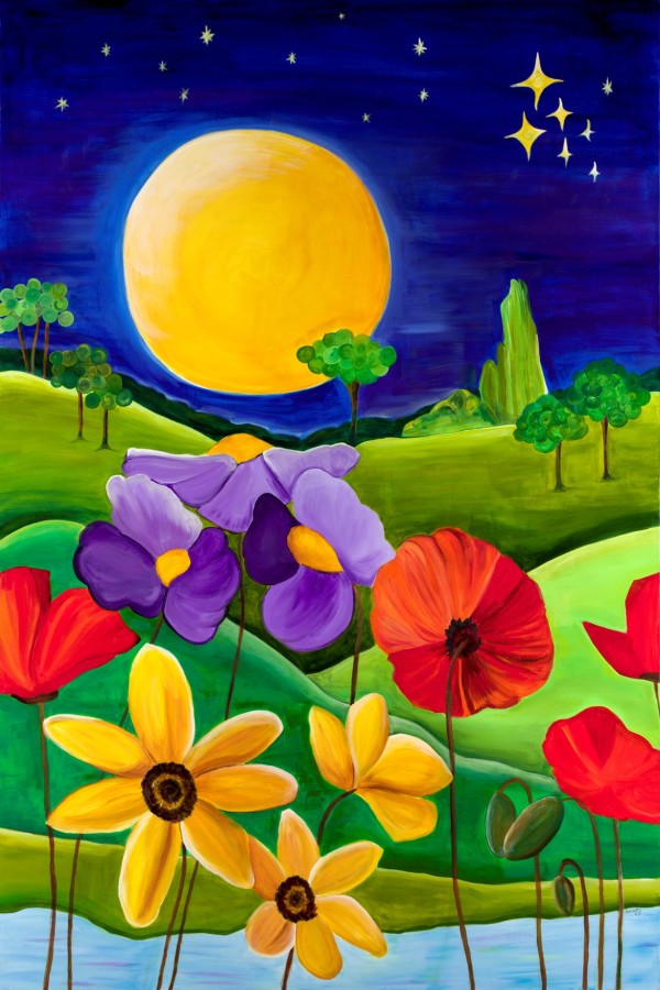 She's a Moon Flower, Blossoming at Night by Denise Joy Chasin