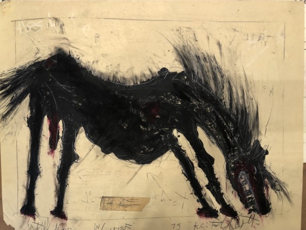 Untitled Drawing w/ Horse by Feldsott