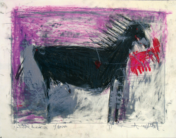 Untitled Drawing w/ Horse by Feldsott