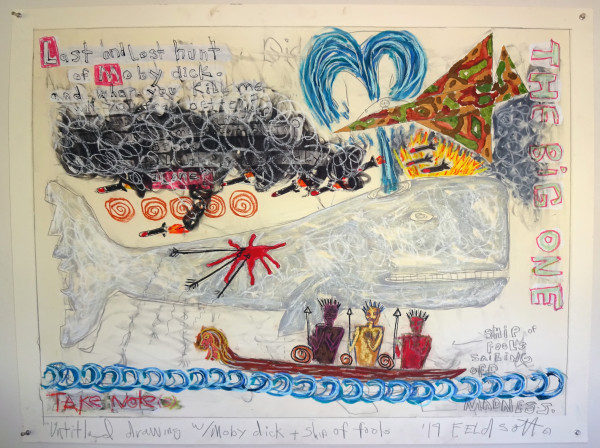Untitled Drawing w/ Moby Dick + Ship of Fools by Feldsott