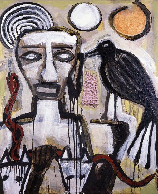 Untitled Painting w/ Crow by Feldsott