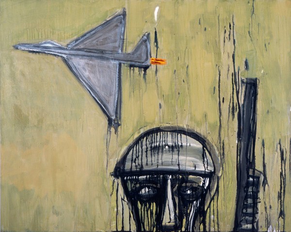 Untitled Painting w/ Soldier + Airplane by Feldsott