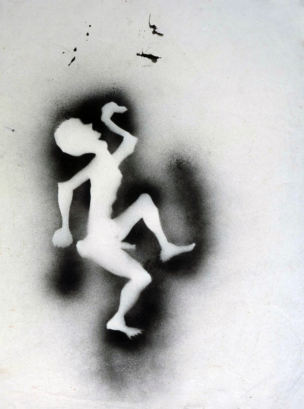 Untitled Stencil w/ Dancing Man by Feldsott